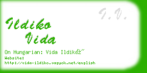 ildiko vida business card